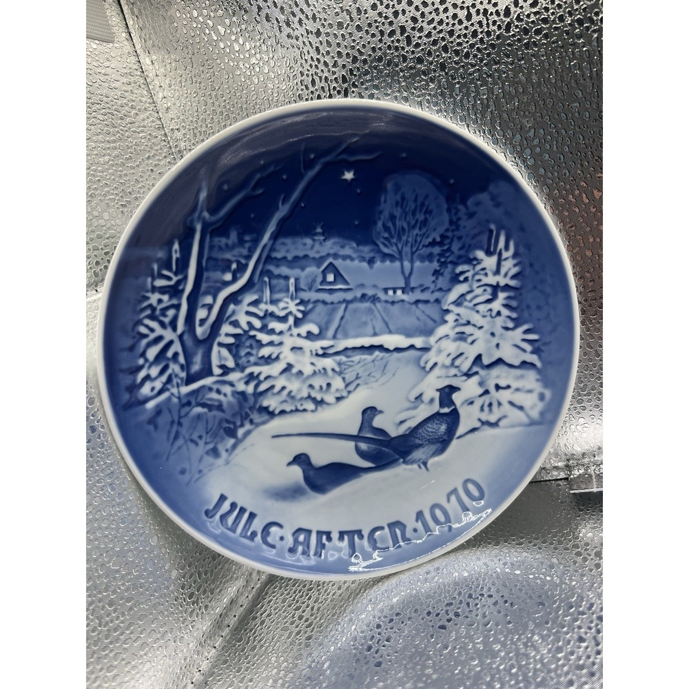 B&G Bing & Grondahl 1970 Christmas Plate Pheasants In The Snow Denmark‎